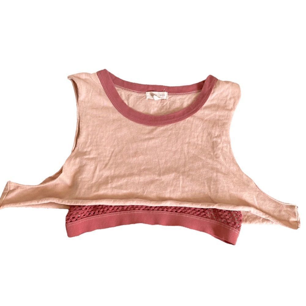 Silence & Noise crop tank top layered mesh size medium
